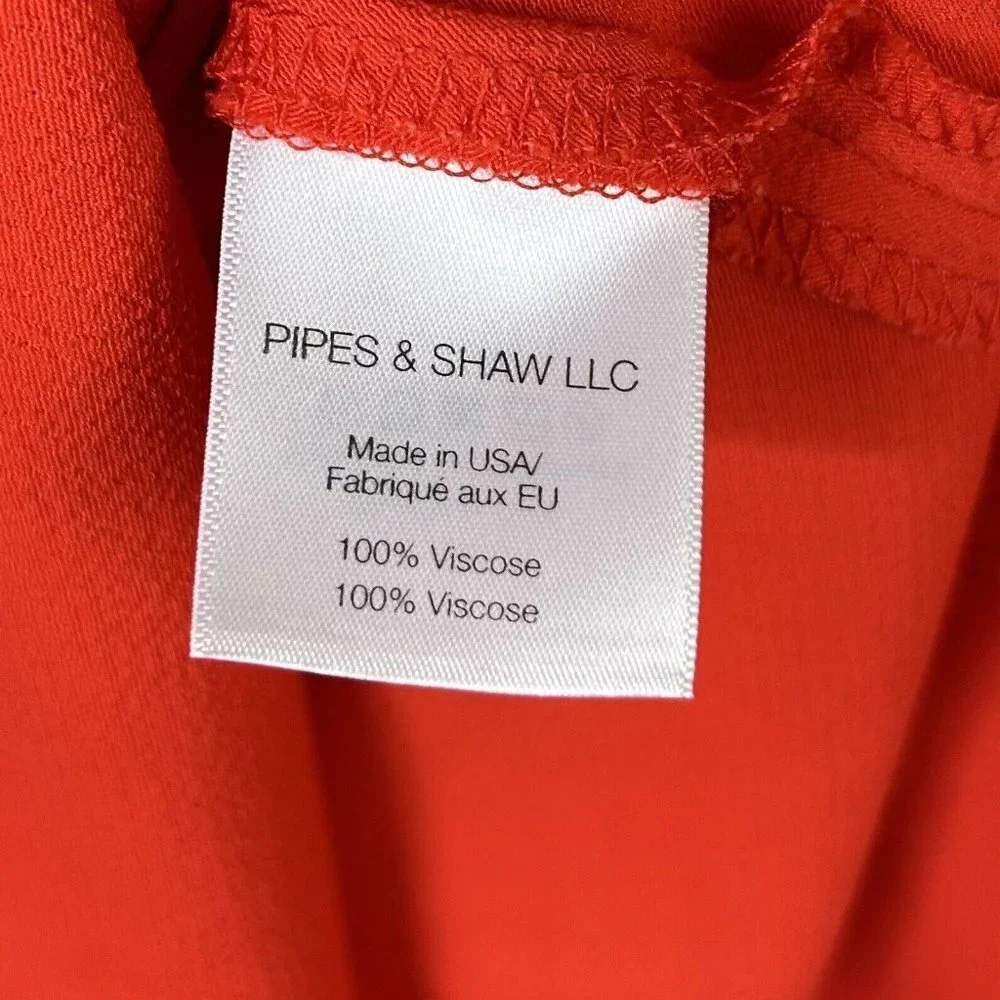 Veronica Beard Oleta Red Orange Midi Dress Womens‎ Size 4
